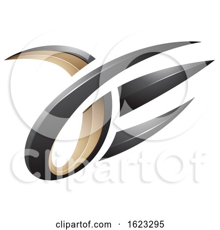 Black and Beige 3d Claw like Letters a and E by cidepix
