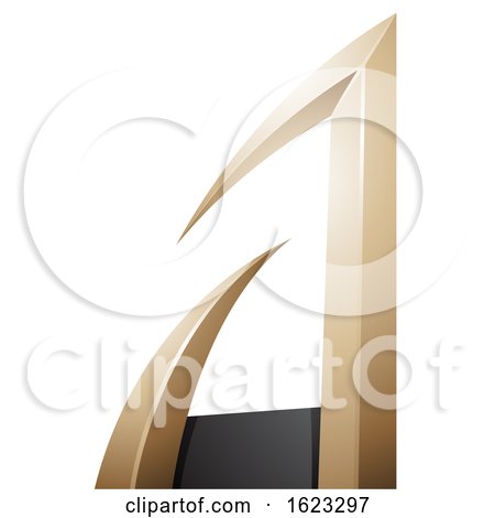 Black and Beige or Gold Arrow Shaped Letter a by cidepix