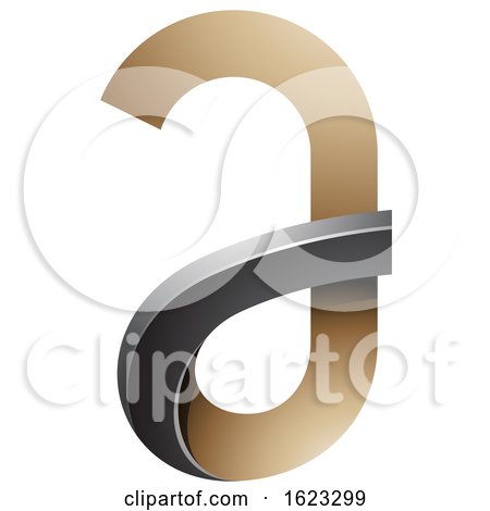 Black and Beige or Gold Curvy Letter a by cidepix