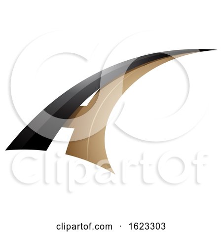 Black and Beige or Gold Flying Letter a by cidepix