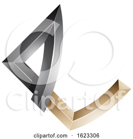 Black and Beige Letter E with Bended Joints by cidepix