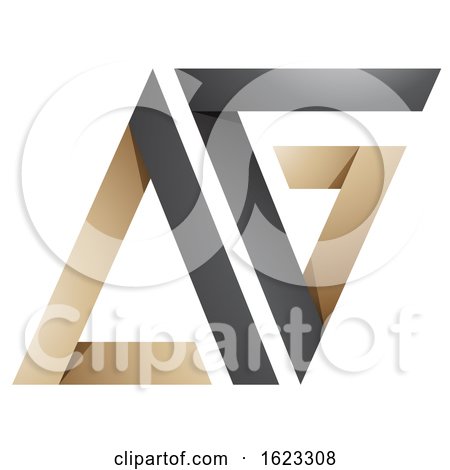 Black and Beige Folded Triangular Letters a and G by cidepix