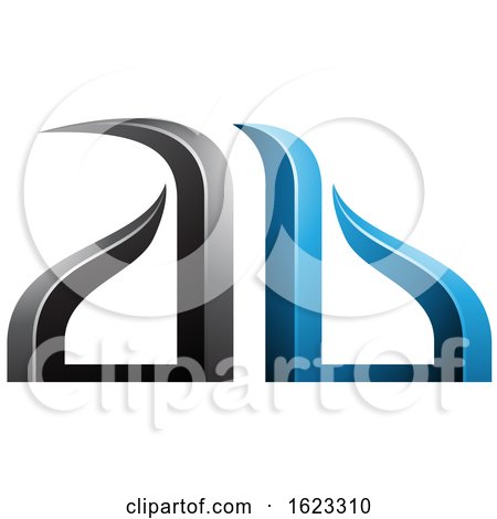 Blue and Black Bow like Letters a and B by cidepix