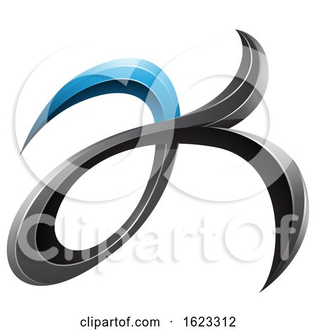 Blue and Black Fish Tail like Letters a and K by cidepix