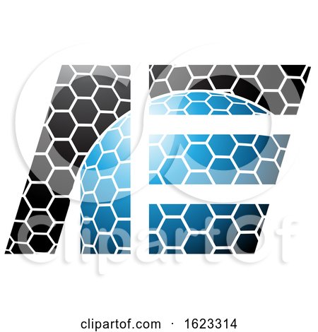 Blue and Black Honeycomb Patter Letters a and E by cidepix