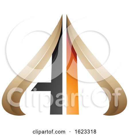 Black Orange and Beige Arrow like Letters a and D by cidepix