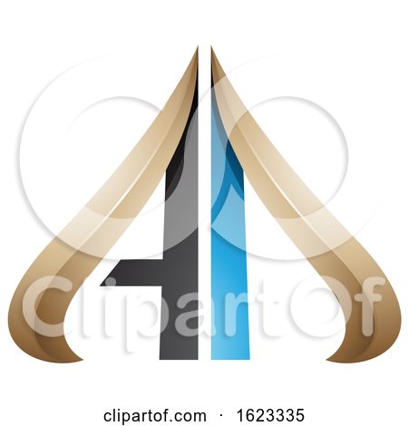 Blue and Beige Arrow like Letters a and D by cidepix