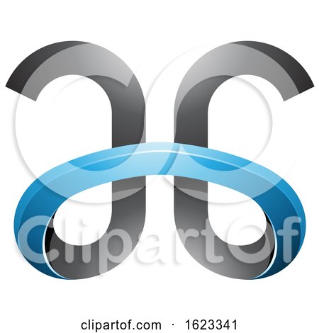 Blue and Black Curvy Letters a and G by cidepix