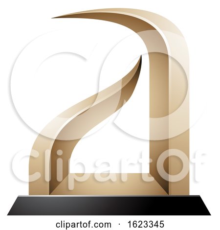 Beige or Gold and Black Bow like Letter a by cidepix