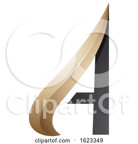 Beige or Gold and Black Arrow like Letter a by cidepix