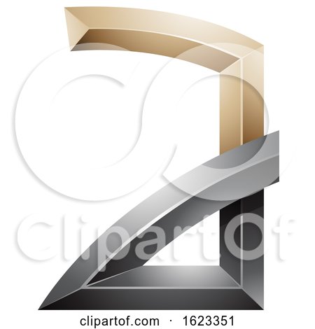 Beige or Gold and Black Letter a with Bended Joints by cidepix