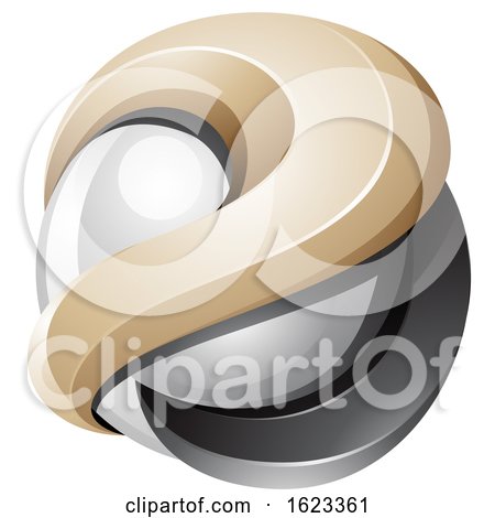 Beige or Gold and Black Sphere by cidepix