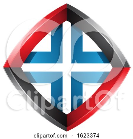 Skewed Diamond Shape with a Cross by cidepix
