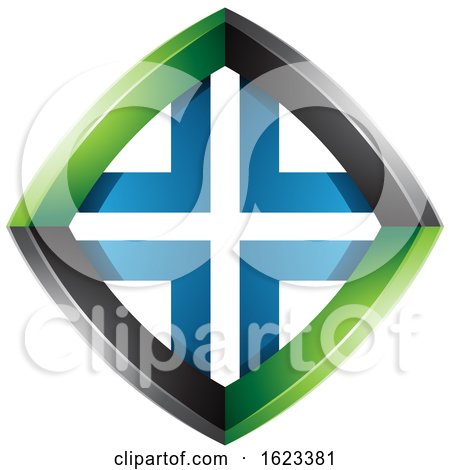 Skewed Diamond Shape with a Cross by cidepix