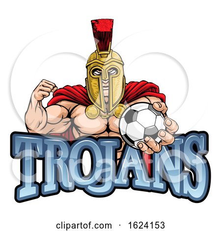 Trojan Spartan Soccer Football Sports Mascot by AtStockIllustration