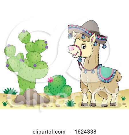 Cute Llama Wearing a Sombrero by visekart