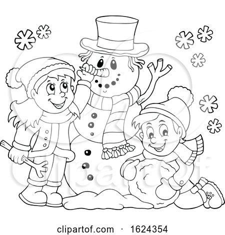 Children Making a Snowman by visekart