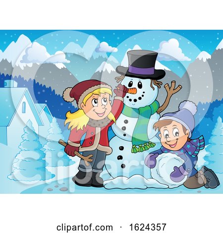 Children Making a Snowman by visekart