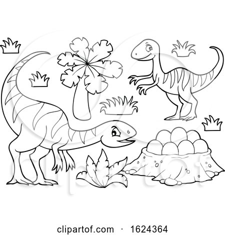 Black and White Dinosaurs by visekart