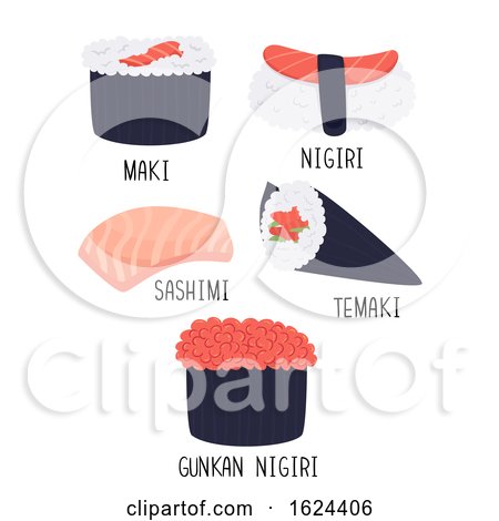 Sushi Types Illustration by BNP Design Studio