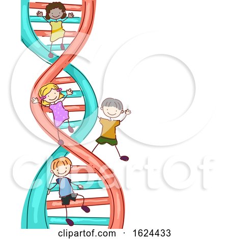 Stickman Kids DNA Border Illustration by BNP Design Studio