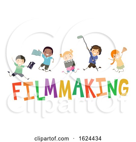 Stickman Kids Film Making Illustration by BNP Design Studio