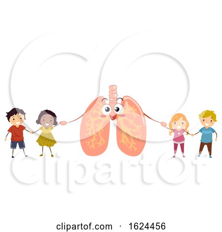 Stickman Kids with Lungs Illustration by BNP Design Studio