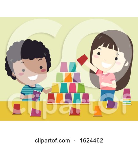 Kids Play Cup Stack Illustration by BNP Design Studio