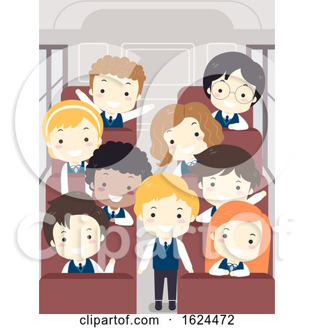 Kids Student Uniform School Bus Illustration by BNP Design Studio