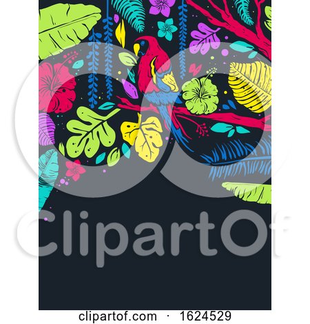 Stencil Tropical Parrot Background Illustration by BNP Design Studio