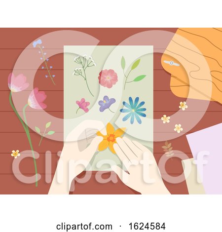Hands Press Flower Illustration by BNP Design Studio