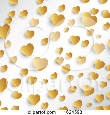 Gold Hearts Background by KJ Pargeter