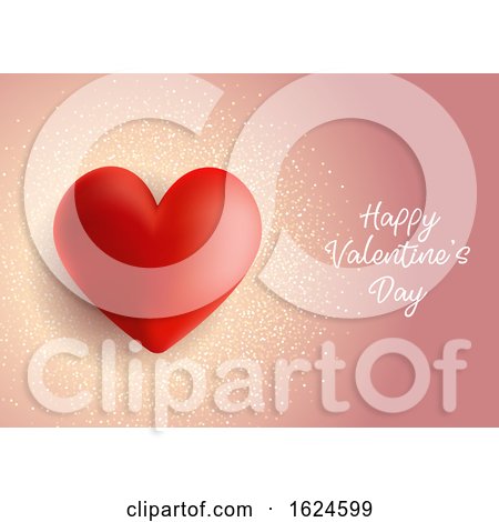 Valentine's Day Background with Heart on Glitter by KJ Pargeter