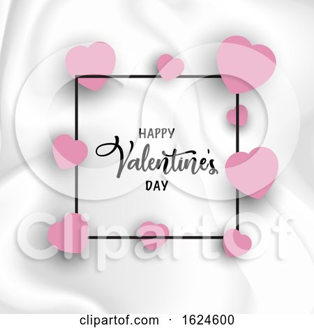 Valentine's Day Background with Hearts on Marble Texture by KJ Pargeter