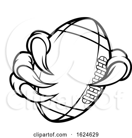 Eagle Bird Monster Claw Holding Football Ball by AtStockIllustration