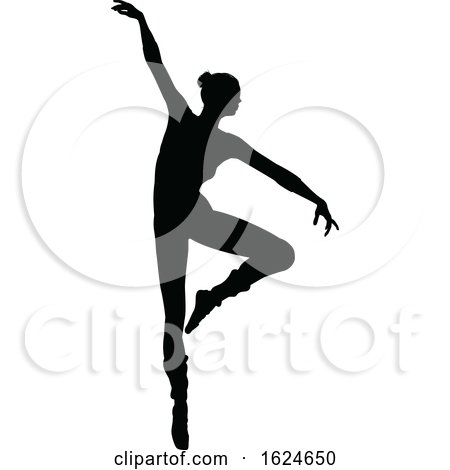 Ballet Dancer Dancing Silhouette by AtStockIllustration