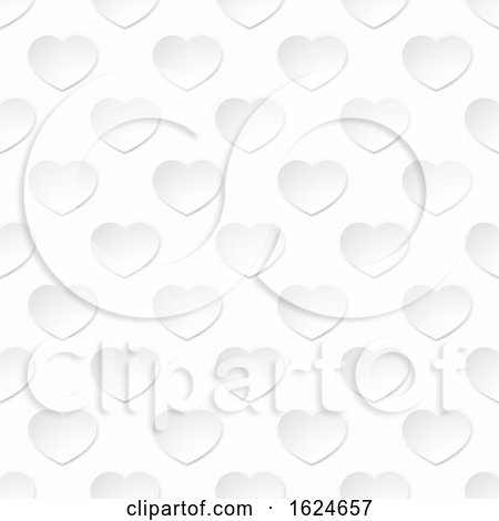 White Paper Heart Seamless Background Pattern by AtStockIllustration