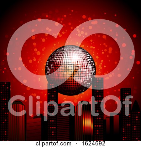 Abstract City Scape with Disco Ball by elaineitalia