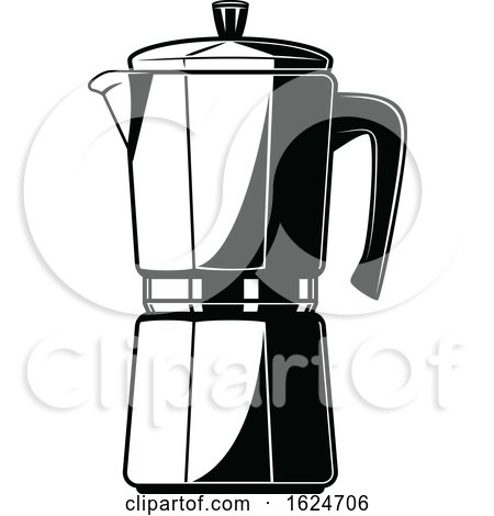 Black and White Coffee Percolator by Vector Tradition SM