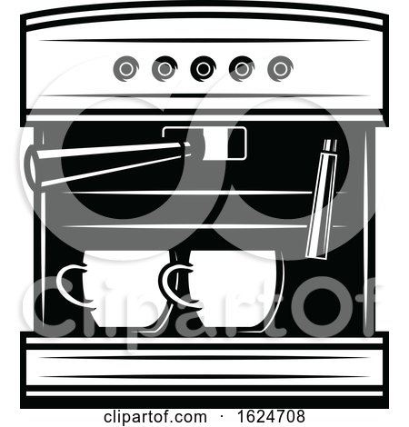 Black and White Espresso Machine by Vector Tradition SM