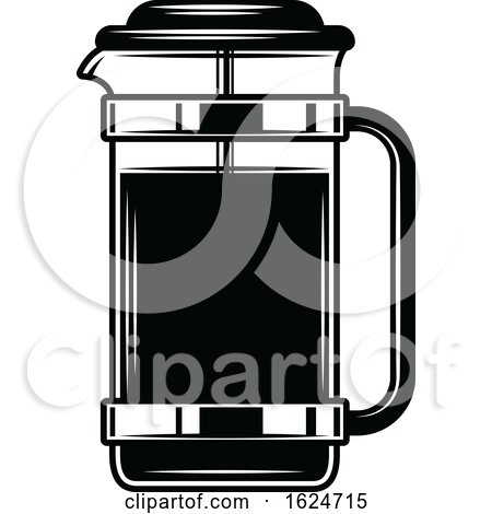 Black and White French Press by Vector Tradition SM