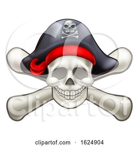 Skull and Cross Bones Pirate by AtStockIllustration