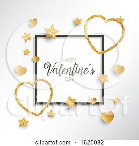 Glittery Heart Valentine's Day Background by KJ Pargeter
