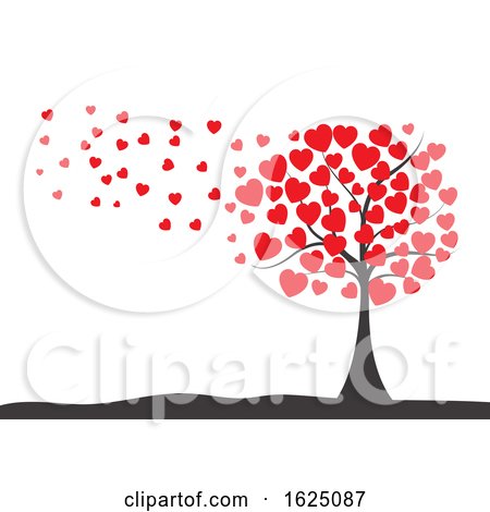 Valentine's Day Background with Tree of Hearts by KJ Pargeter