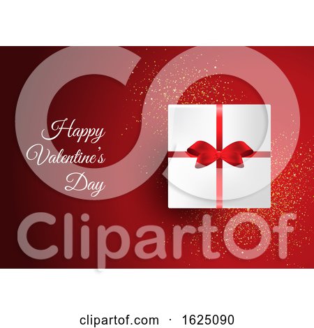 Valentine's Day Background with Gift Box by KJ Pargeter