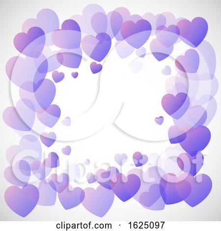 Valentine's Day Background with Purple Hearts Frame by KJ Pargeter
