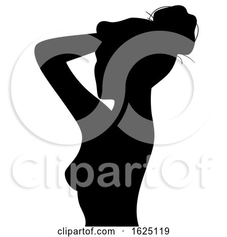 Girl Silhouette Bun Hair Onsen Bath Illustration by BNP Design Studio