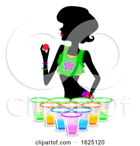 Girl Glowing in the Dark Beer Pong Illustration by BNP Design Studio