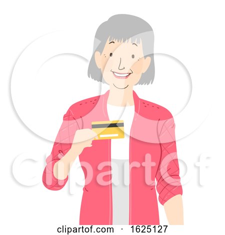 Senior Woman Bank Card Illustration by BNP Design Studio