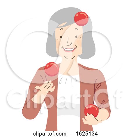 Senior Woman Juggle Balls Illustration by BNP Design Studio